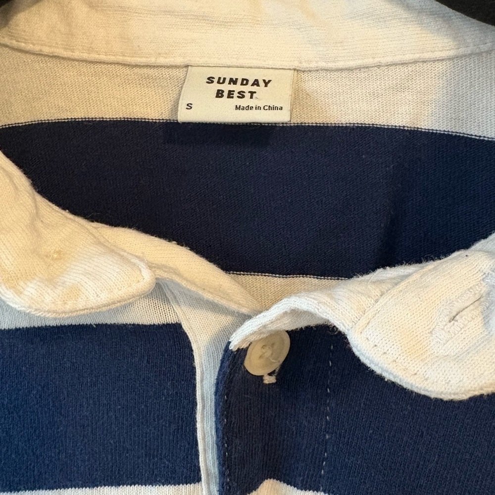 Aritzia Sunday Best  Roland Rugby Polo Cropped Collared Shirt 100% cotton - Picture 5 of 6